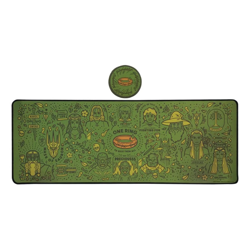 CO-100924 Lord Of The Rings Desk Pad & Coaster Set