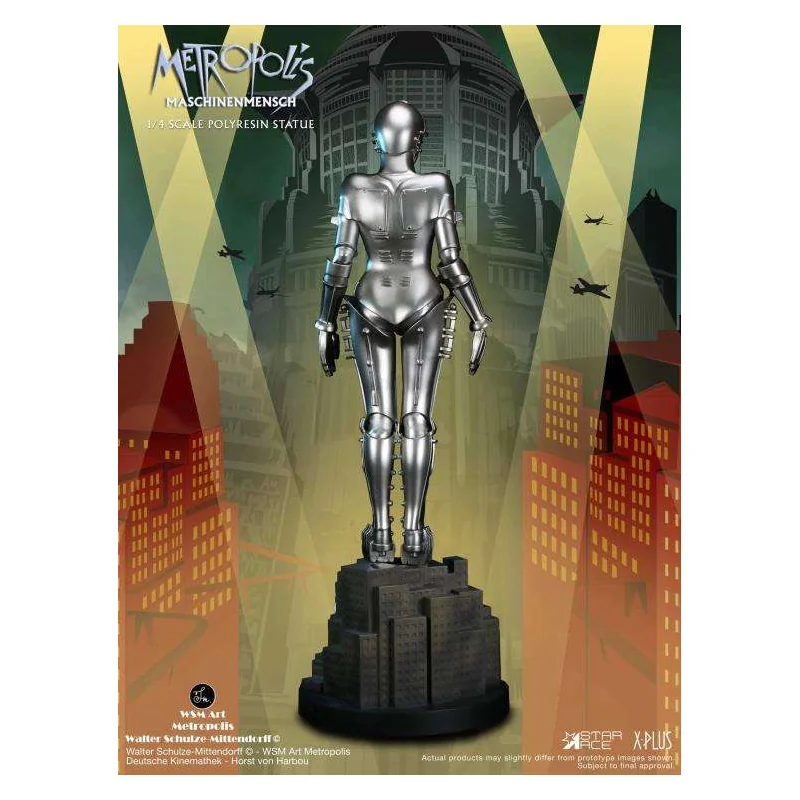 Figuras Metropolis Maschinenmensch Silver 1/4 Resin Statue
