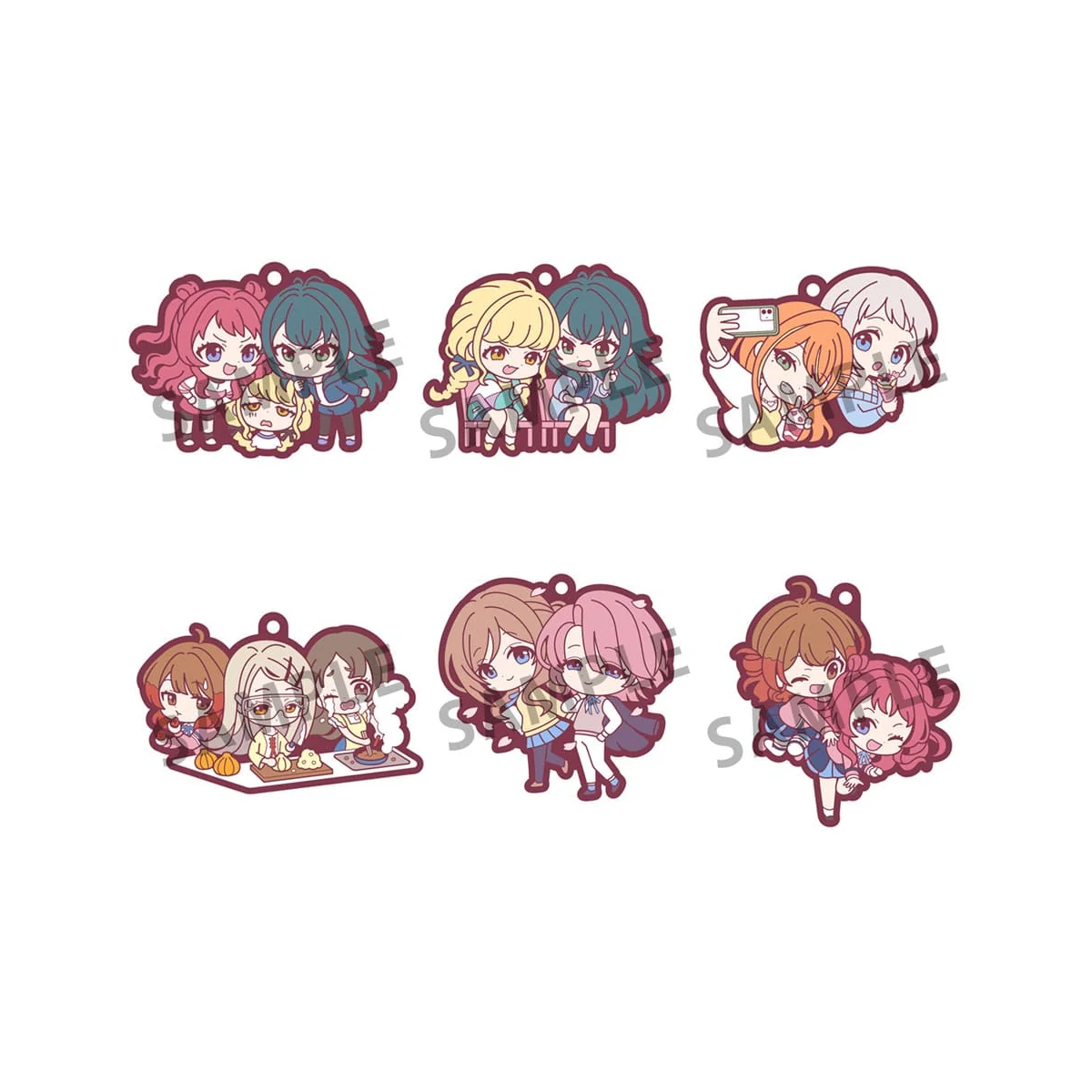  Idolmaster assortment of rubber charms Rubber Mascot Buddycolle Gakuen 7 cm (6)