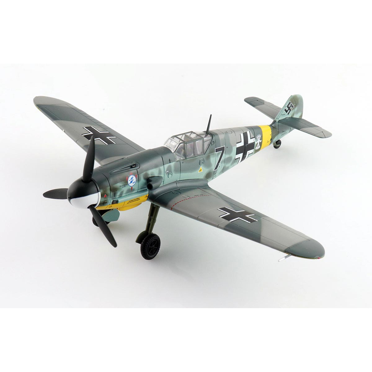 Miniatura Messerschmitt BF 109F-2 'Cabo Mecanico Zaro' Black 7. 2 Escuadrilla Azulm Rusia 1942