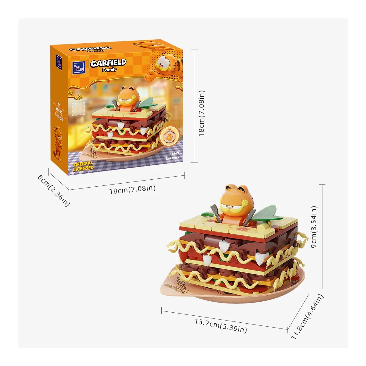 Juegos de edificación Garfield Foodie Series Pantasy Garfield Lasagna 8cm