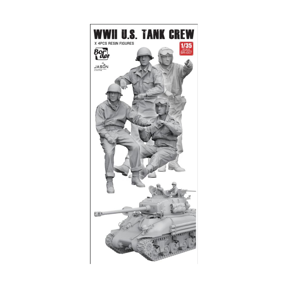 Figuras BORDER MODEL: 1/35; WW2 U.S. tank crew (4 figures in resin)