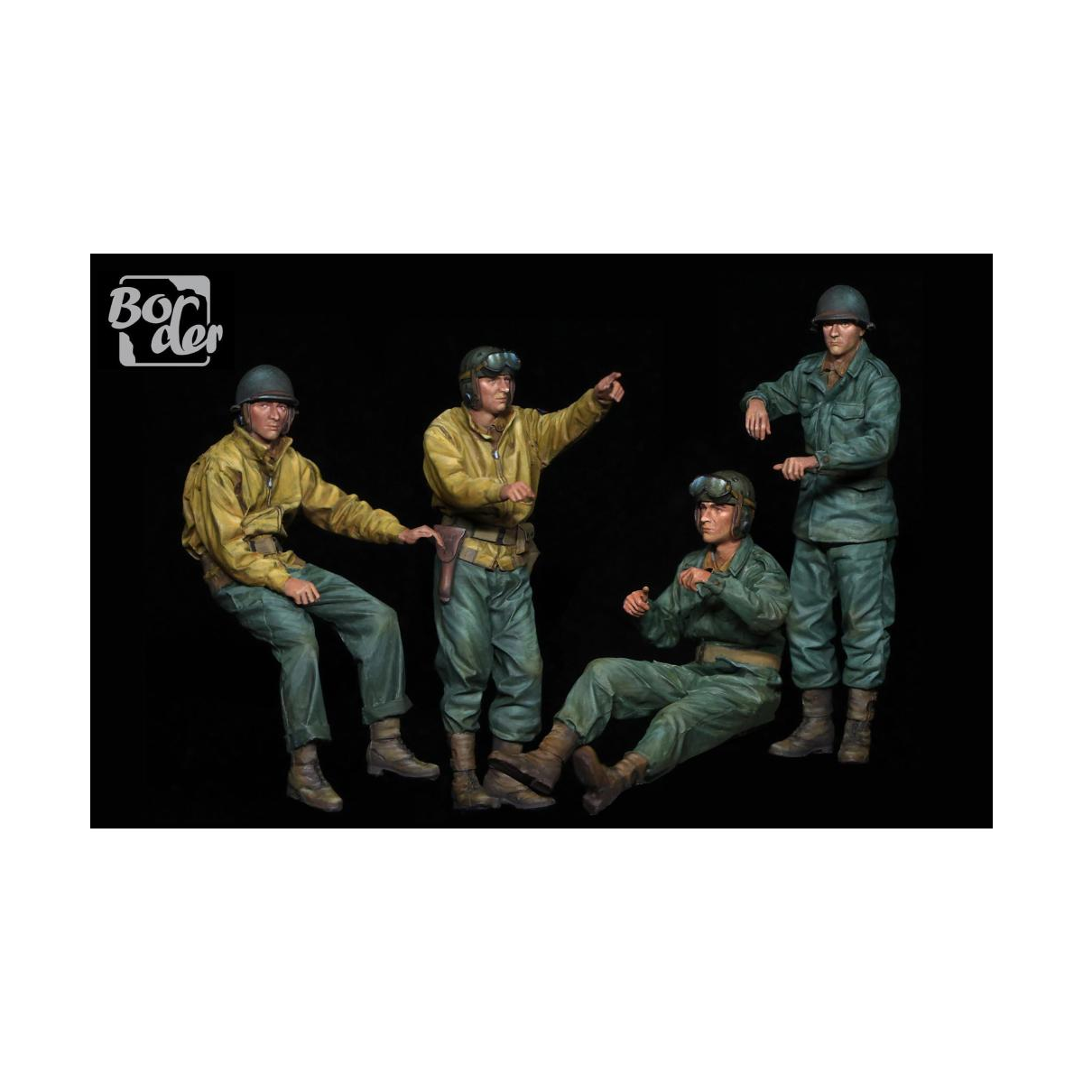 Figuras históricas BORDER MODEL: 1/35; WW2 U.S. tank crew (4 figures in resin)