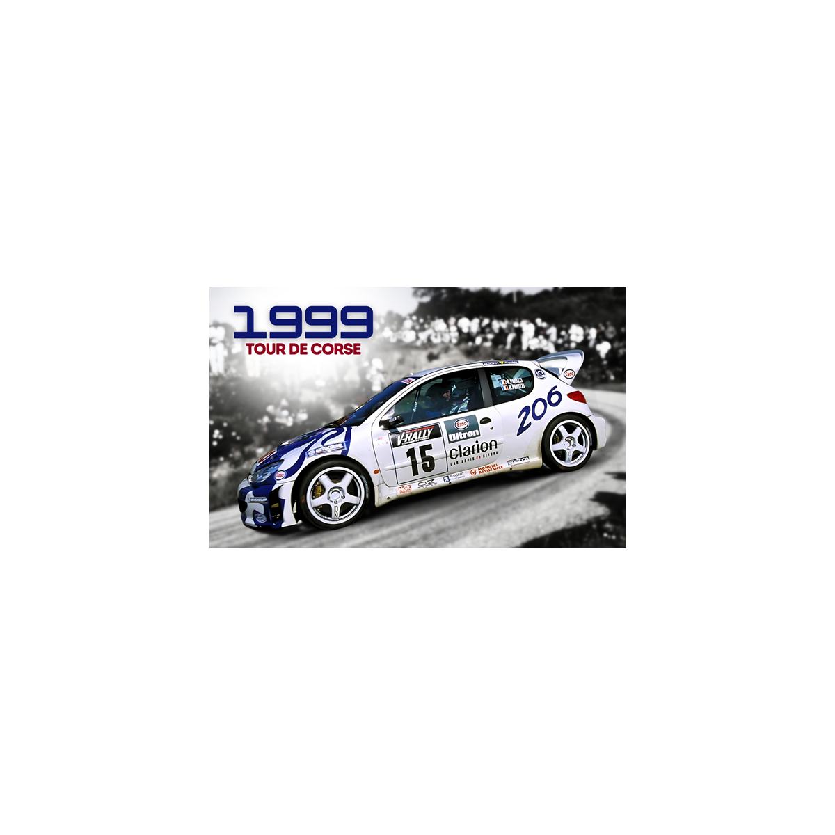 OTTOG081 OTTO MOBILE G081 MINIATURE PEUGEOT 206 WRC TOUR DE CORSE 1999 HERVE ET GILLES PANIZZI 1/12