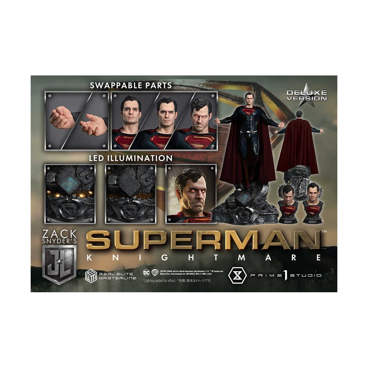 Estatuas Zack Snyder's Justice League - Real Elite Masterline Series 1/3 Superman Knightmare Color Edition Deluxe Ver. 95cm