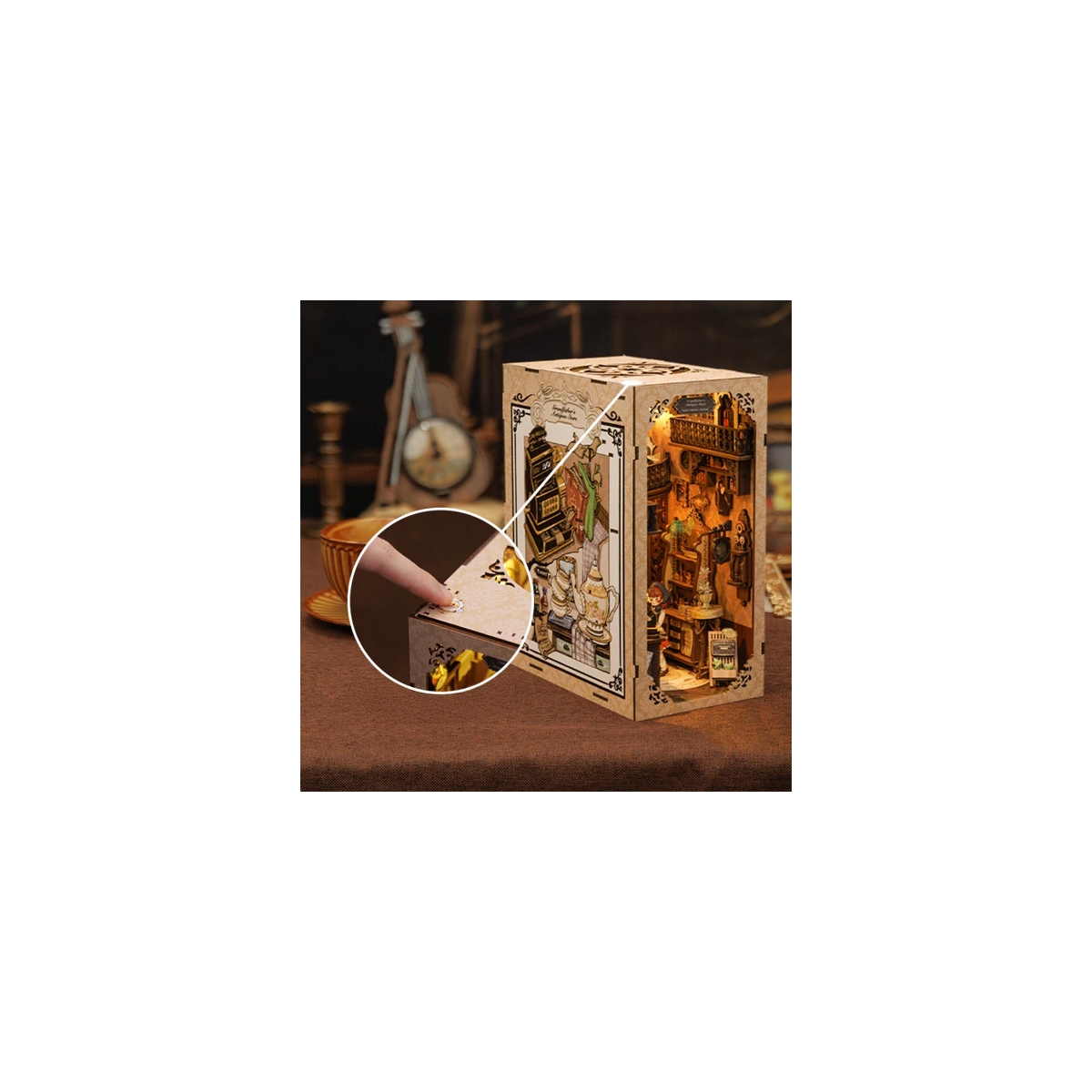 Puzzle 3d 3D Puzzle Bookends Book Nook Grand Father Antique Store
