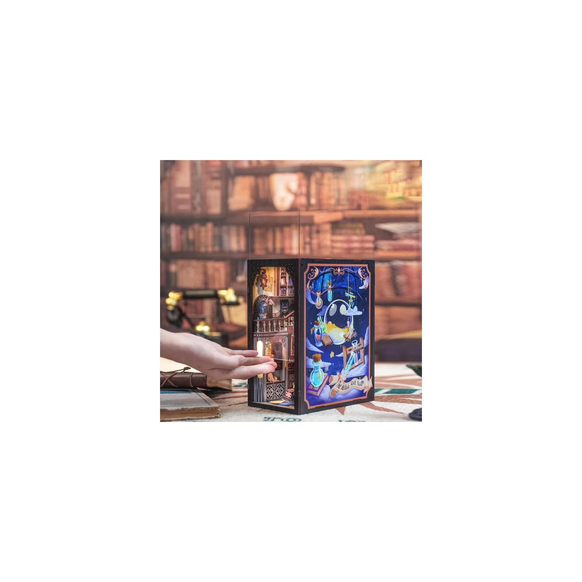 Puzzle 3d 3D Puzzle Bookend Book Nook Nebula Common Room