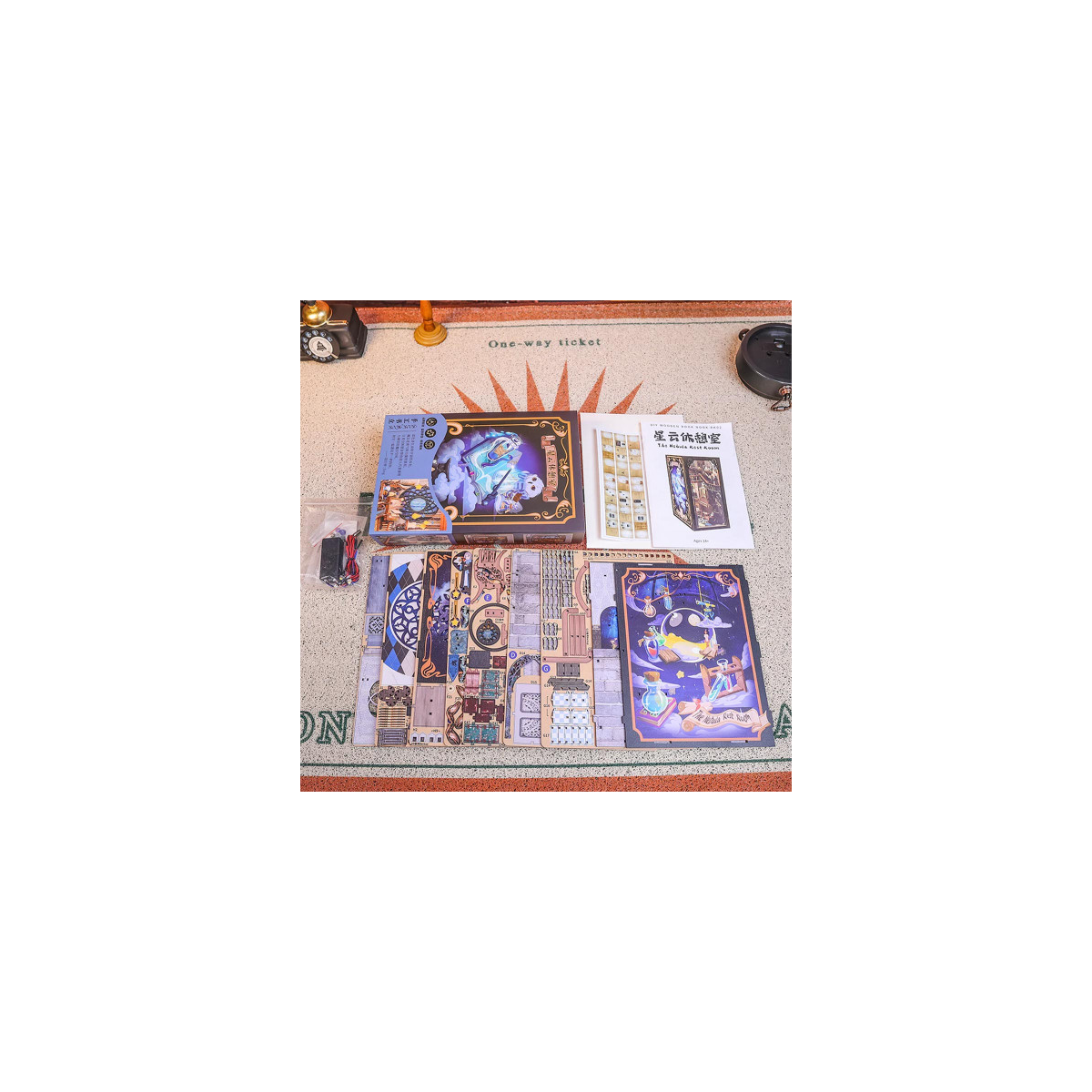 Puzzle 3d 3D Puzzle Bookend Book Nook Nebula Common Room