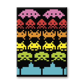  Space Invaders Rainbow Flat Magnet