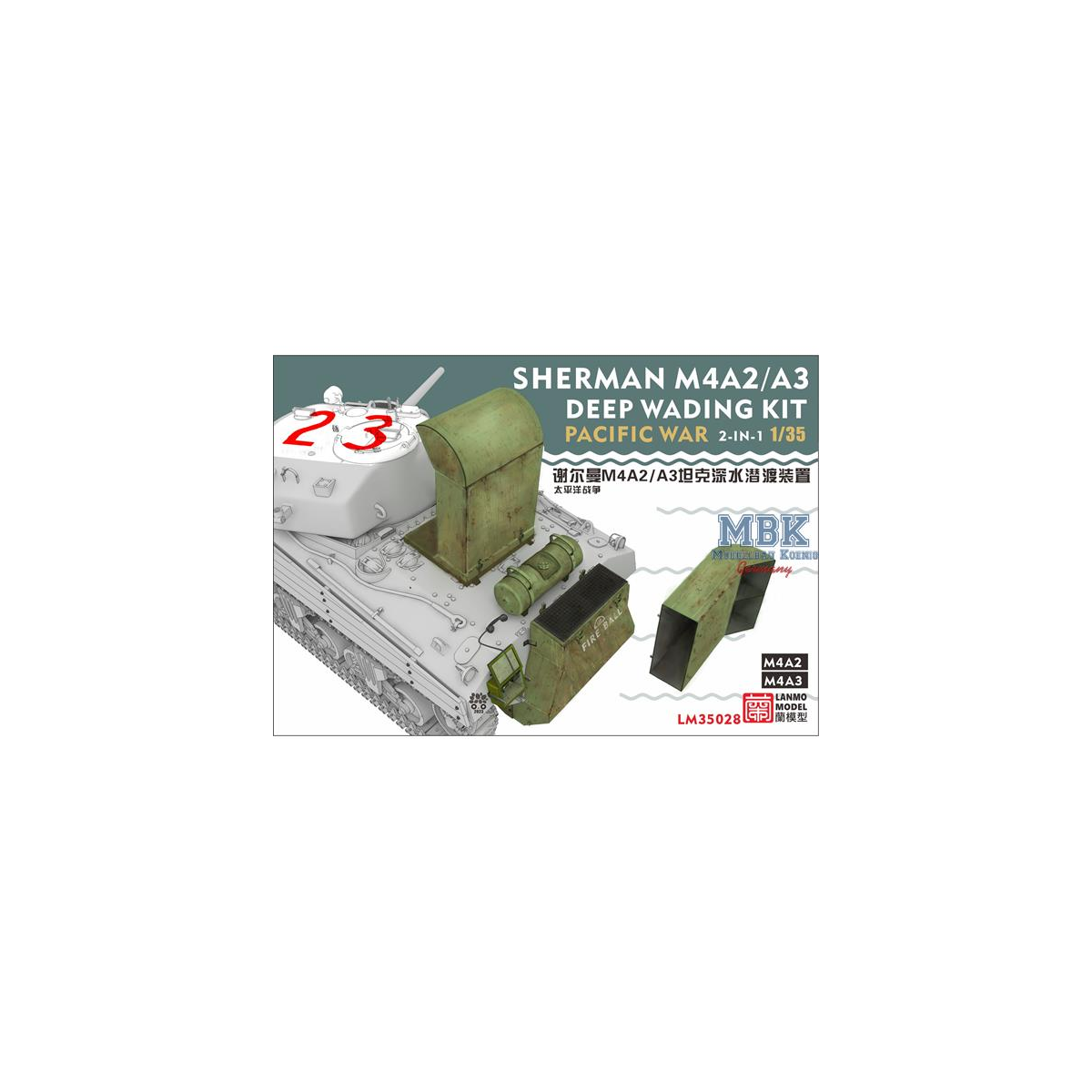  WWII U.S.Army PTO Sherman M4A2/M4A3 Deep wading k.