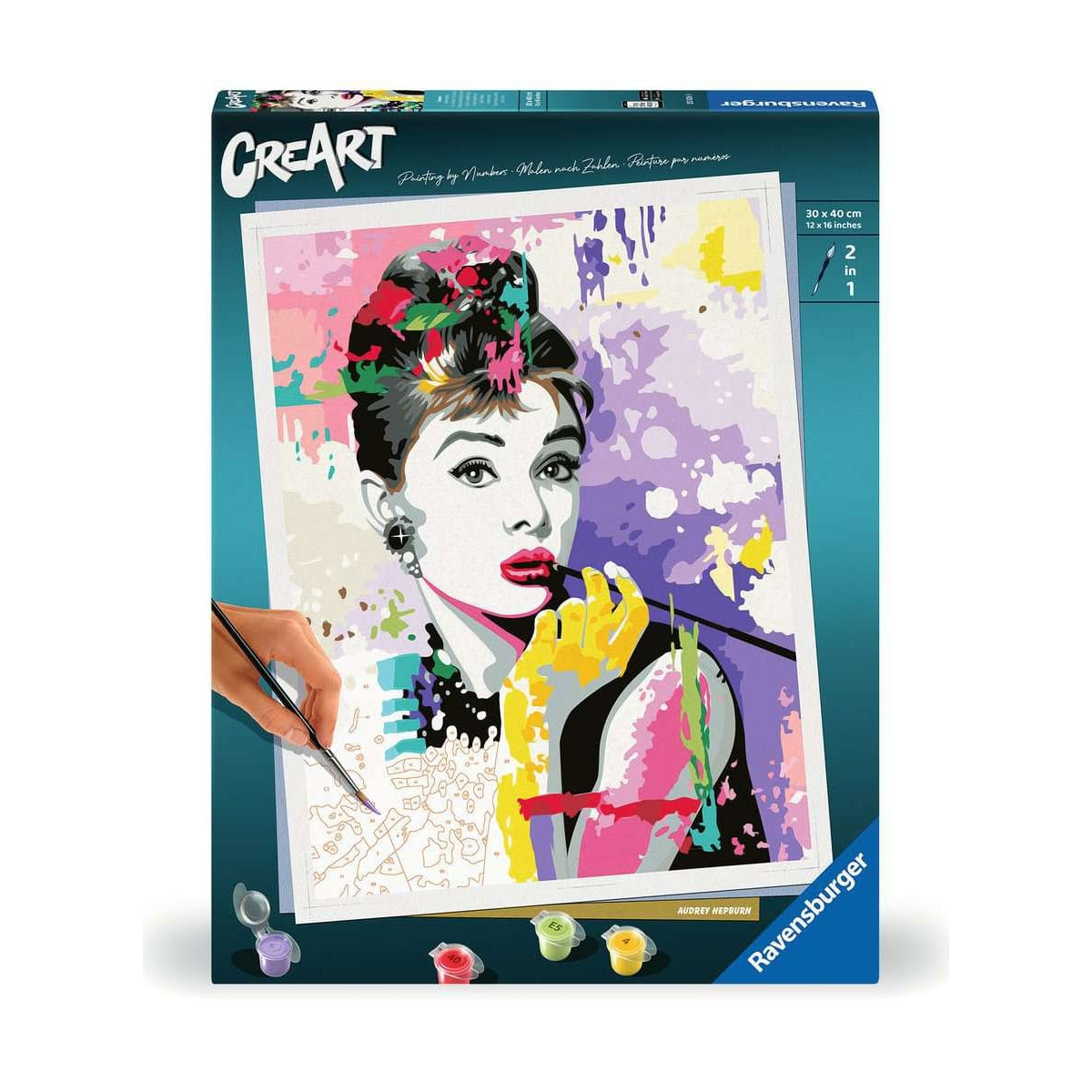 Pinturas Audrey Hepburn - CreArt paint by numbers set 30 x 40 cm