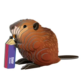  Modelo 3D Eugy: ANIMAL SALVAJE / CASTOR 9,7x4,1x5,3cm, cartón, en caja, 6+
