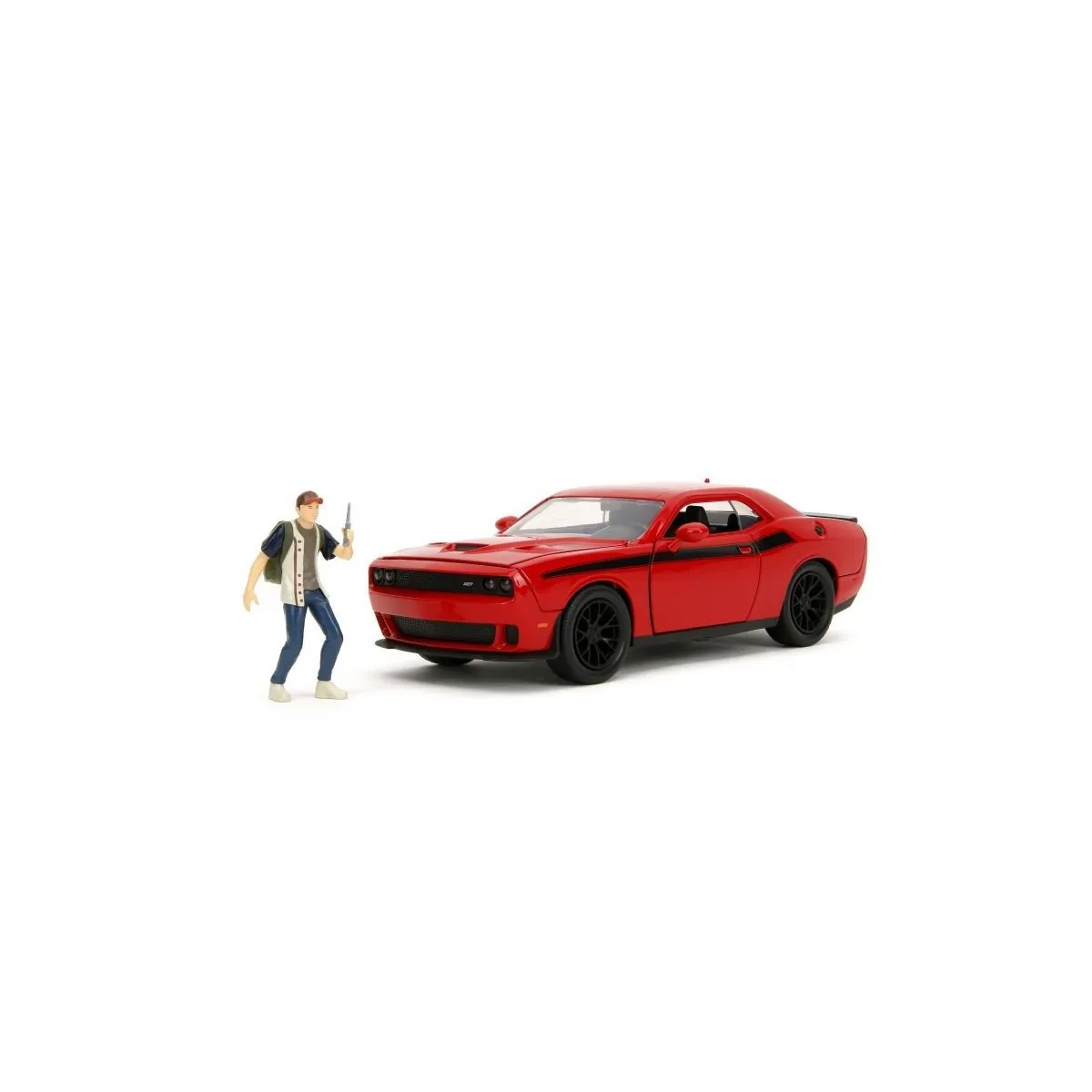  1:24 DODGE CHALLENGER THE WALKING DEAD W/GLENN FIGURE GLOSSY RED HOLL