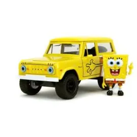  1:24 FORD BRONCO W/ BOB L'ÉPONGE FIGURE YELLOW HOLLYWOOD RIDES 1973