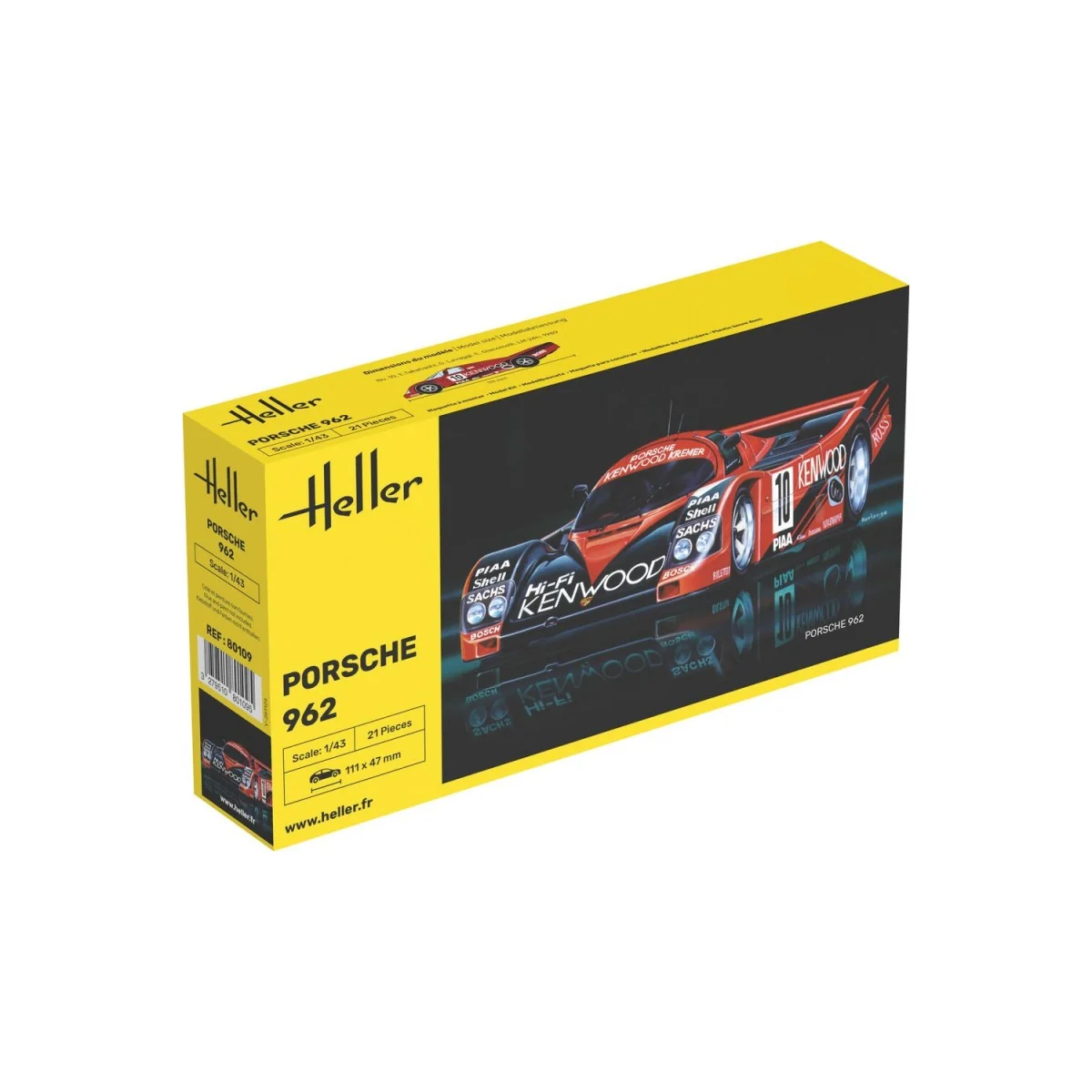Maqueta de coche HELLER 80109 MODEL PORSCHE 962 1/43