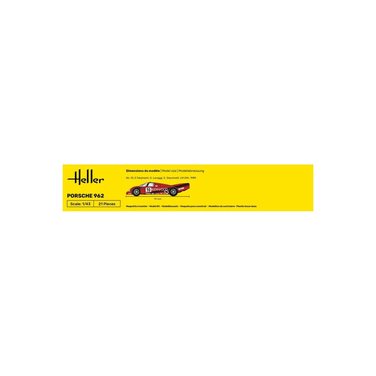 HELLER 80109 MODEL PORSCHE 962 1/43
