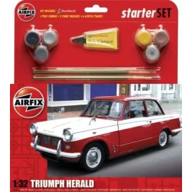 Maqueta Triumph Herald Starter Set includes Acrylic paints brushes and glue