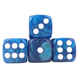  HDPP02 6-Sided Dice 16mm – Blue Pearl