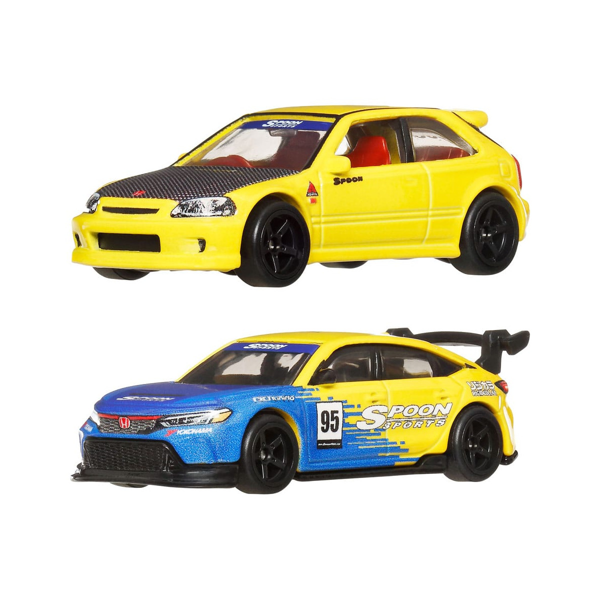  Hot Wheels Premium 2-Pack Diecast Car Culture 1/64 '99 Honda Civic Type R (EK9) & Honda Civic Type R