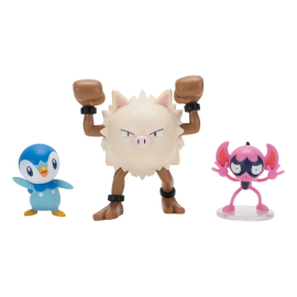 Pokémon - pack of 3 figures First Partner Battle Figure Set Grimalin, Piplup & Colossinge