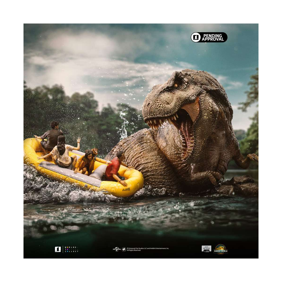  Jurassic World Rebirth - T-rex River Scene 1/20 Statue