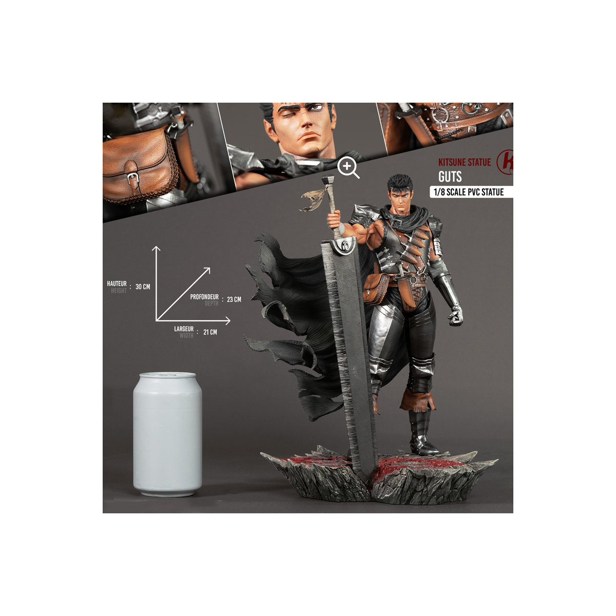 Kitsune Statue Berserk - PVC Statuette 1/8 Guts Vol 2 30cm