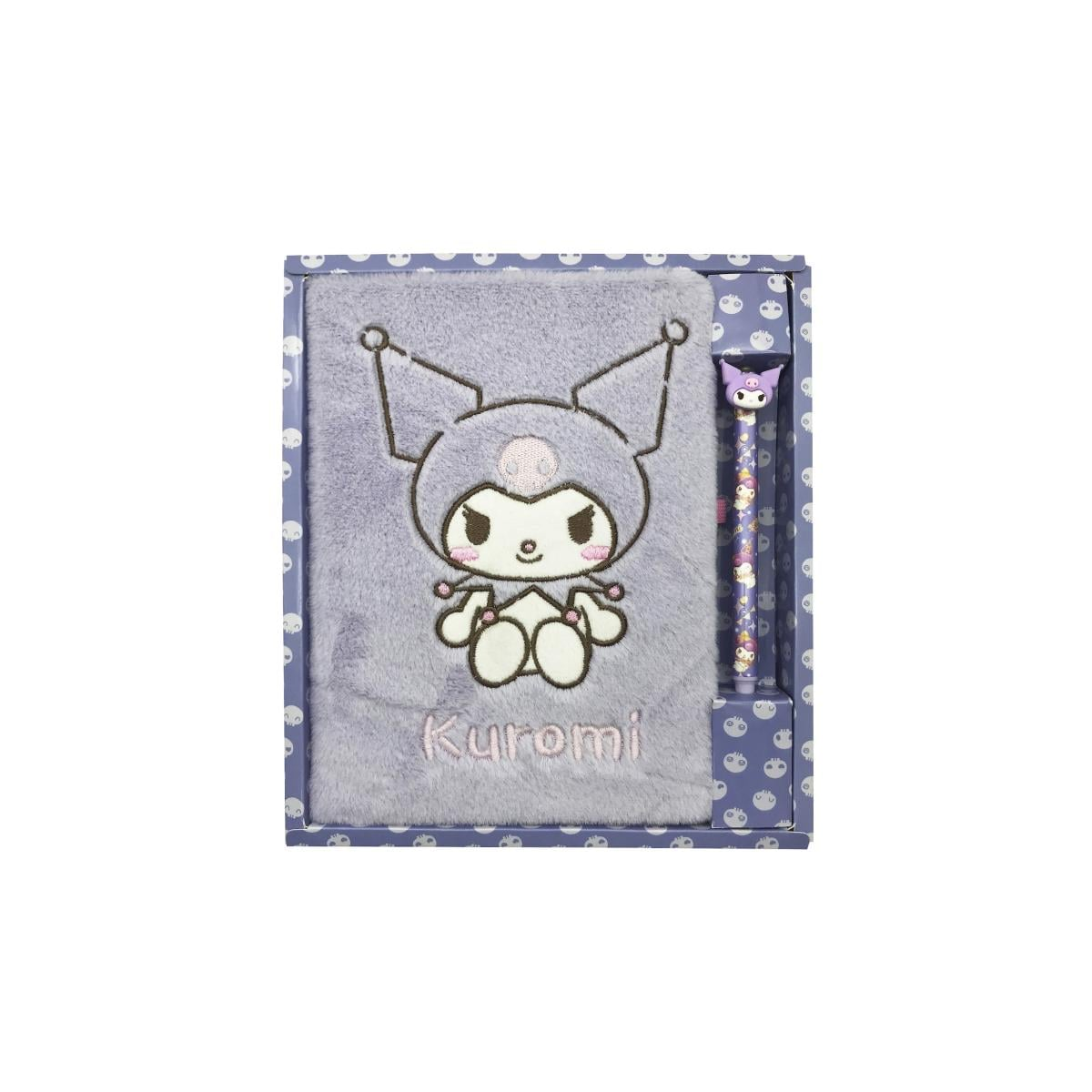  KUROMI - Purple - A5 Fur Notebook + Ballpoint Pen Pack