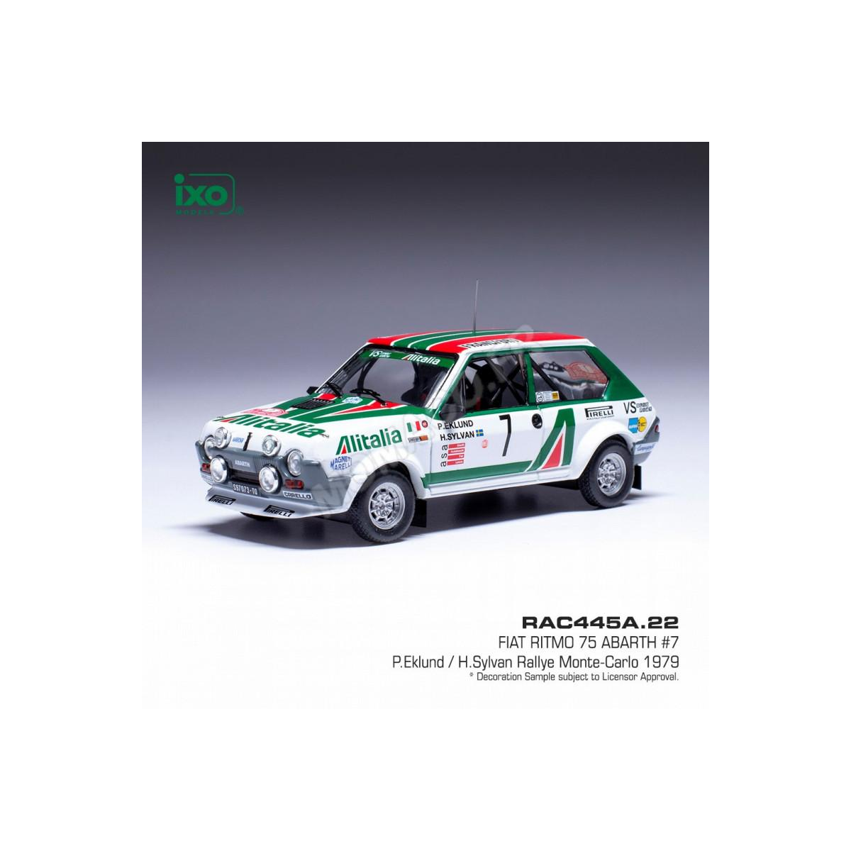 Miniatura FIAT RITMO 75 ABARTH 7 PER EKLUND/HANS SYLVAN RALLYE MONTE-CARLO 1979