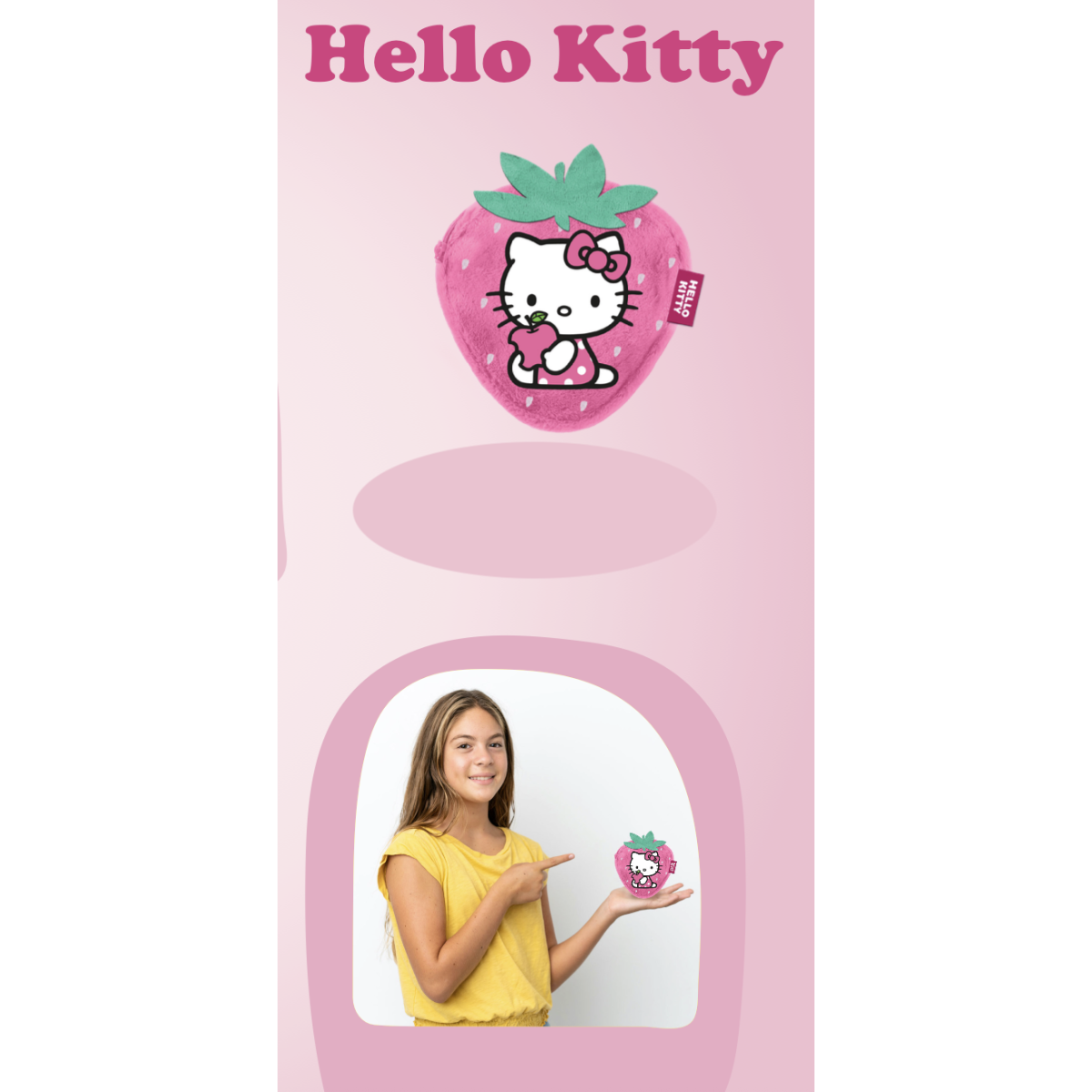 HELLO KITTY - Strawberry - Furry Coin Purse '12x11x2cm'