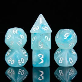  Set of 7 dice in a box – White Cloud