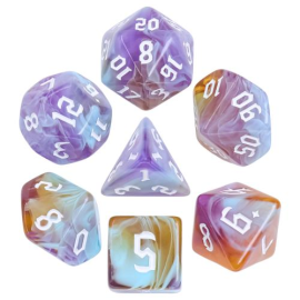  Set of 7 boxed dice – Amethyst Sunset