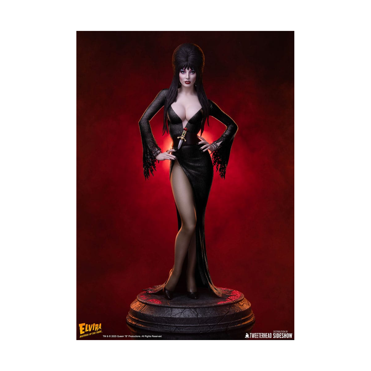 Estatuas Elvira: Mistress of the Dark statuette 1/4 Elvira (Black Glitter Dress) 48 cm