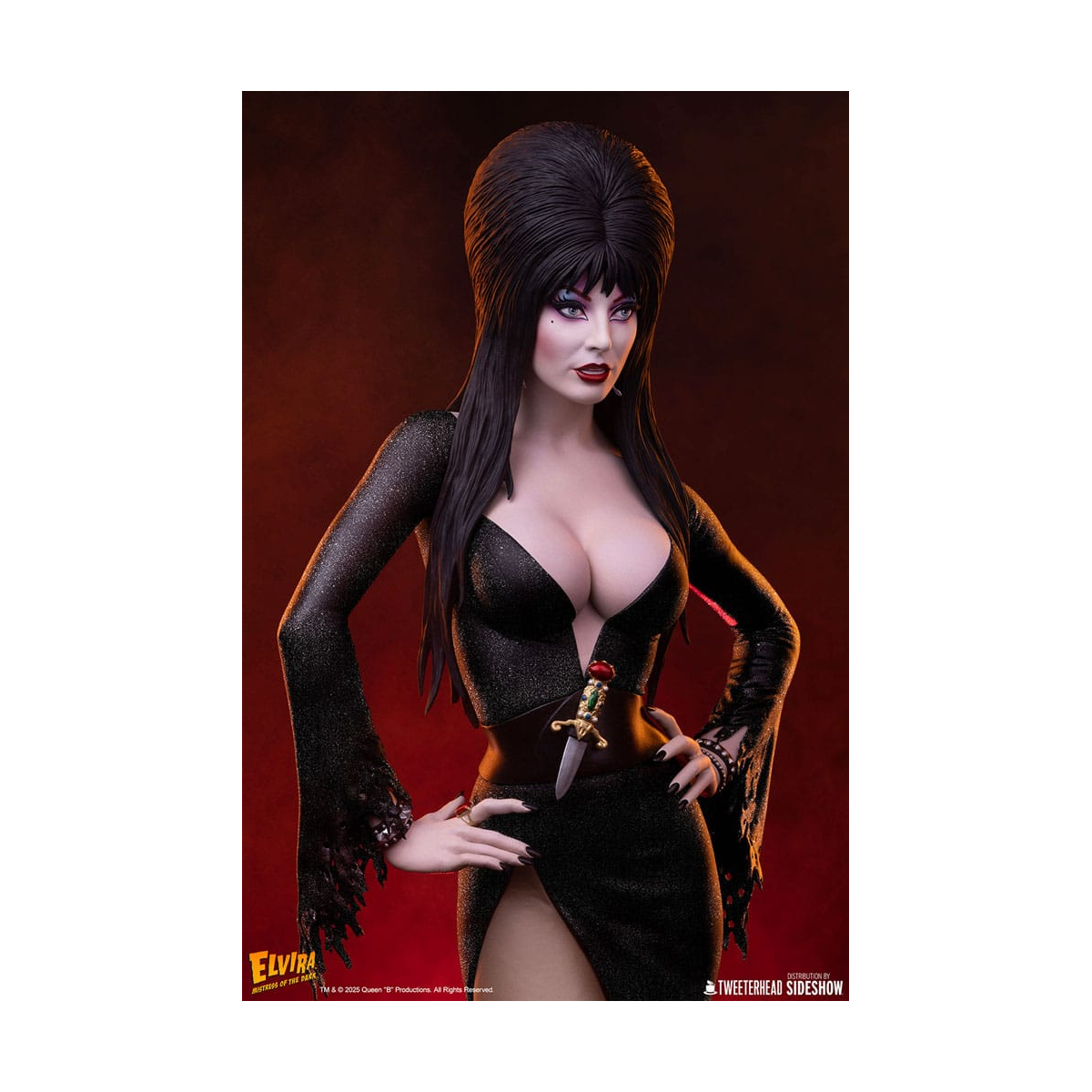 Tweeterhead Elvira: Mistress of the Dark statuette 1/4 Elvira (Black Glitter Dress) 48 cm