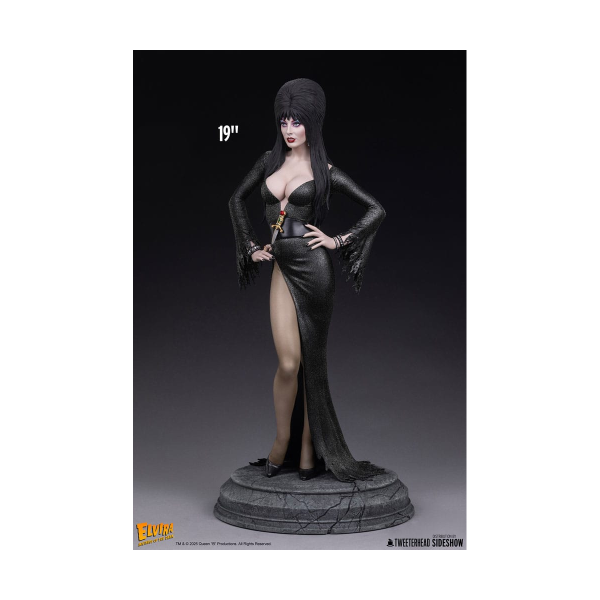 Elvira: Mistress of the Dark statuette 1/4 Elvira (Black Glitter Dress) 48 cm