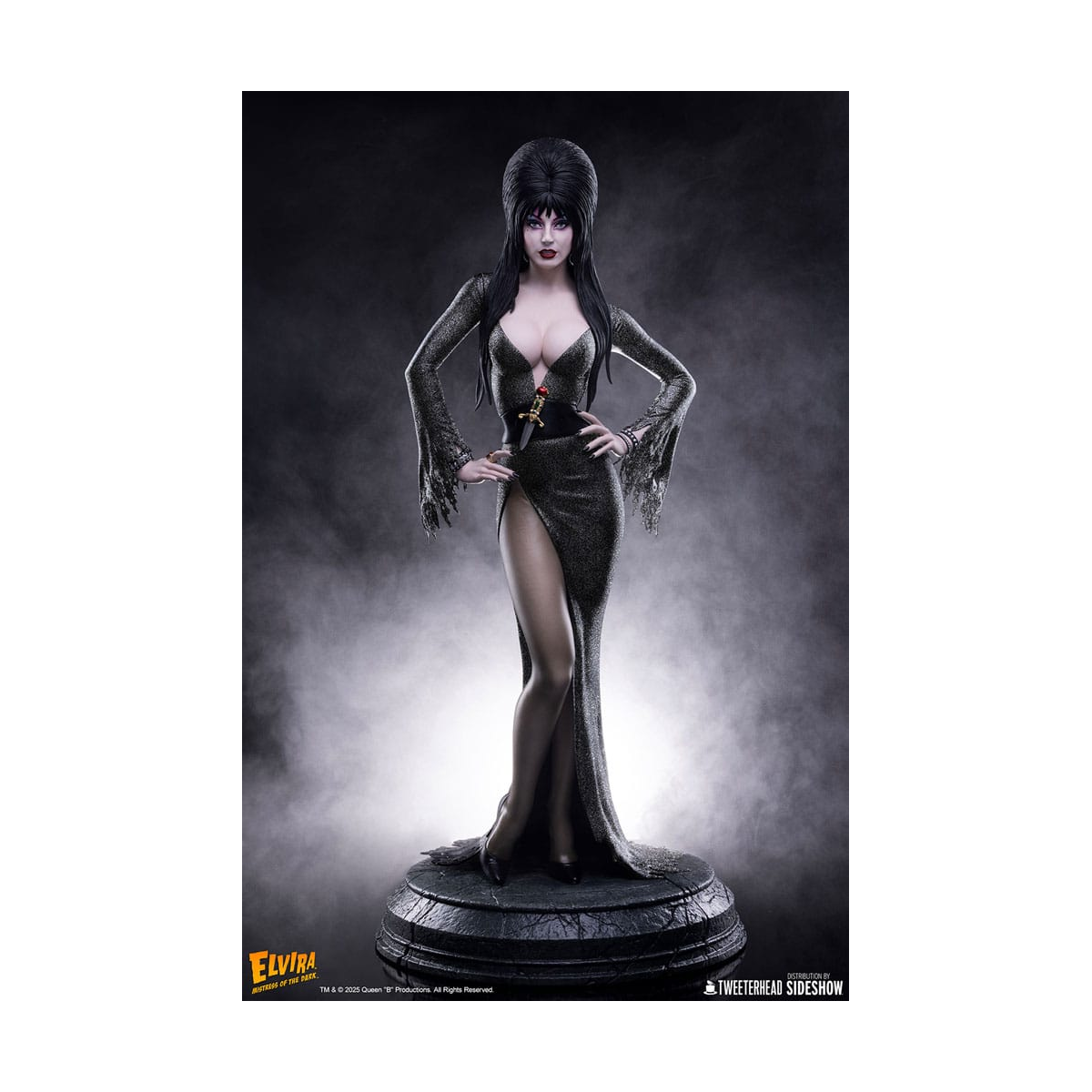 Elvira: Mistress of the Dark statuette 1/4 Elvira (Black Glitter Dress) 48 cm
