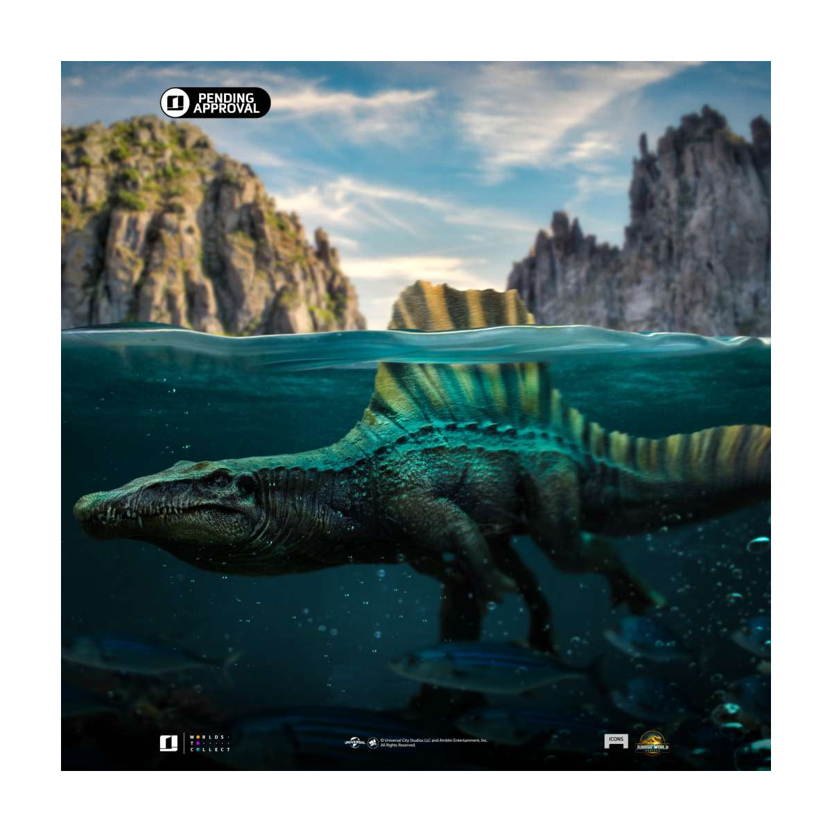 Figurita Jurassic World Rebirth - Spinosaurus Icons Statue