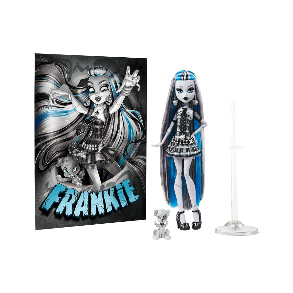 Mattel Monster High Reel Drama Frankie Stein Doll in Black and White