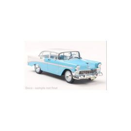  1956 CHEVROLET BEL AIR 4 DOOR HARD TOP LIGHT BLUE/WHITE