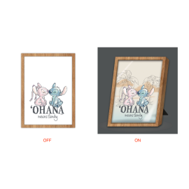 STITCH & ANGEL - Ohana means Family - Light Frame