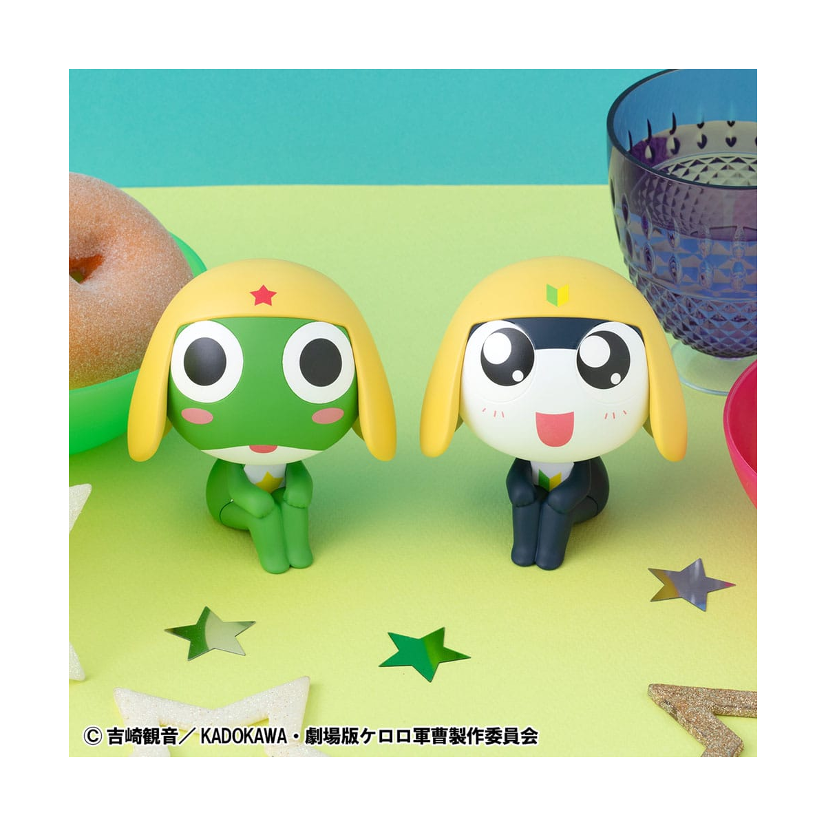 MEHO845604 Sergeant Frog PVC Figure Look Up Keroro & Tamama Set (with gift) 11 cm