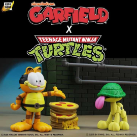 Figurita Garfield X Tmnt Garfello And Sidekick Odie Af 2 -pack