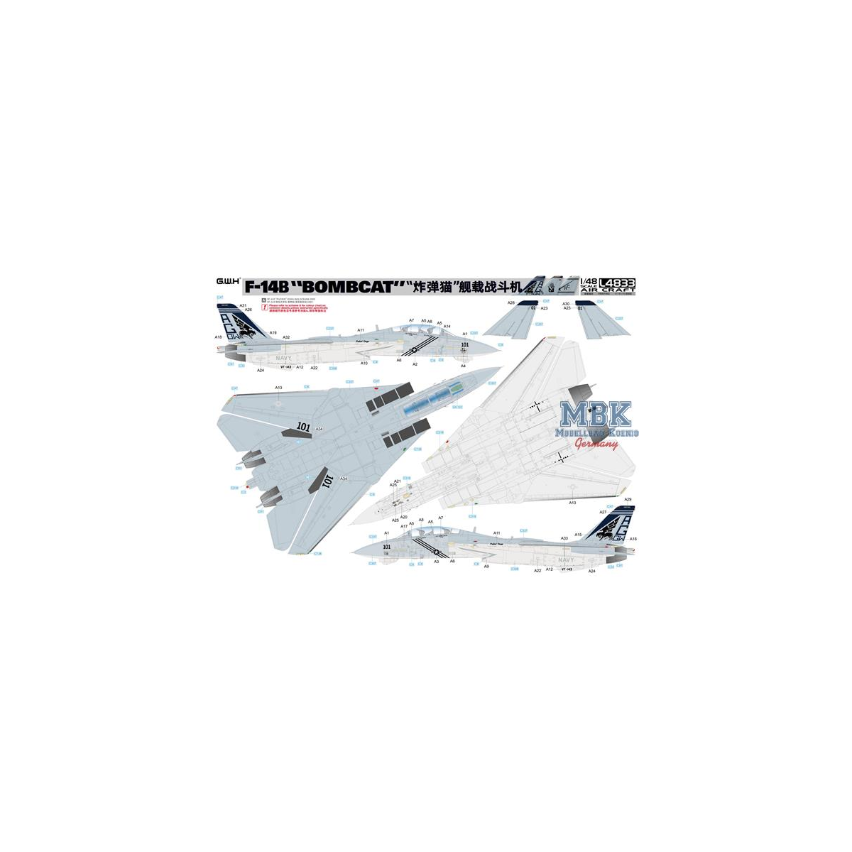Maqueta de avión F-14B BOMBCAT