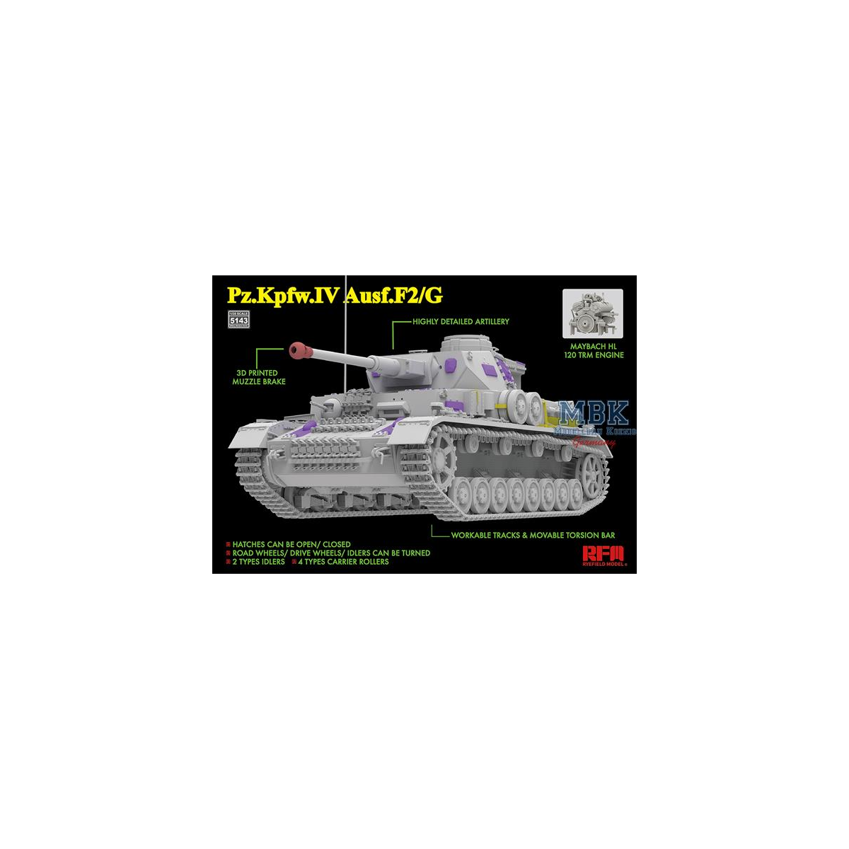 Maqueta militar Pz.Kpfw.IV Ausf.F2/G w/workable tracks