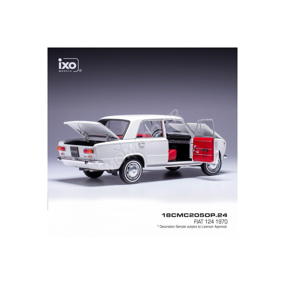 Coche en miniatura FIAT 124 1970 WHITE