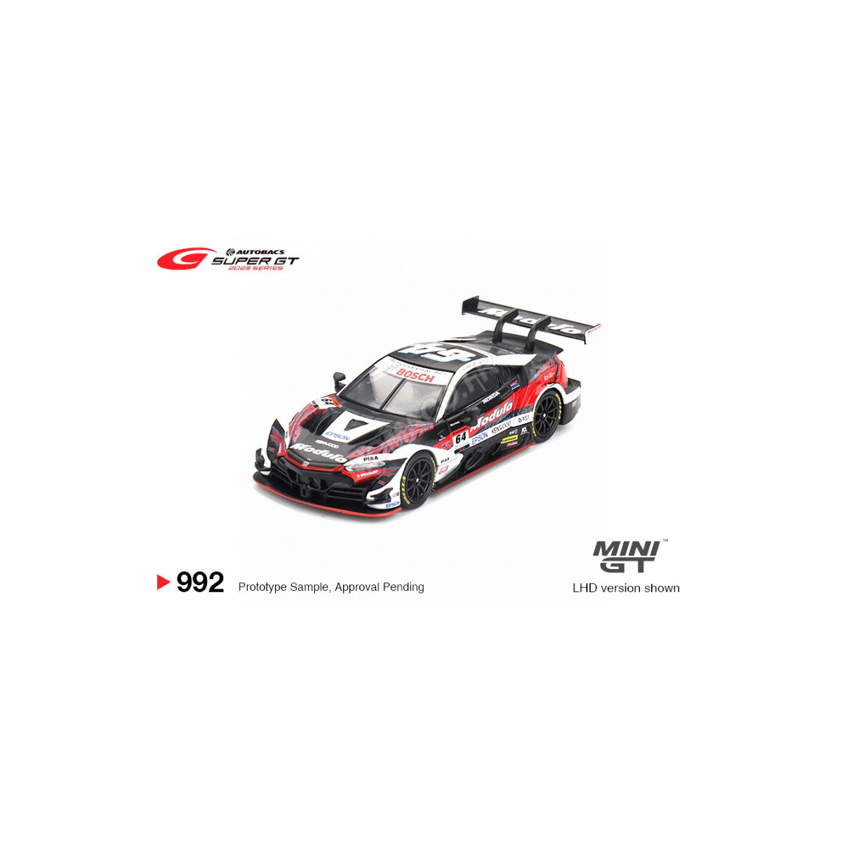 Coche en miniatura HONDA NSX-GT TYPE S GT500 "MODULO NAKAJIMA RACING" 64 SUPER GT SERIES 2023 (BLISTER EDITION)