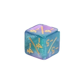  6-Die Negative Modifier Single - 16mm - Blue/Pink Glitter