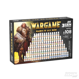 WARGAME PAINT IT ALL BOX 108 COLORS 3GEN