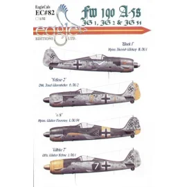 Focke-Wulf Fw 190A-5 (4) Black 1 II/JG1 Hptm Dietrich Wickop; Yellow 2 9/JG2 Oblt Josef Wurmheller; I/JG Hptm Walter Nowotny;
