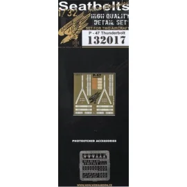 Republic P-47D Thunderbolt seat belts. 2 sets of fabric belts with etched buckles (for Hasegawa and Trumpeter kits)