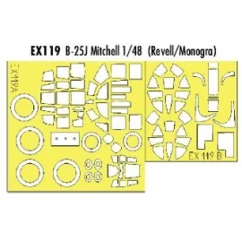 North American B-25J Mitchell (diseñado para ser ensamblado con maquetas de Monogram and Revell) (hecho de la cinta Kabuki amari